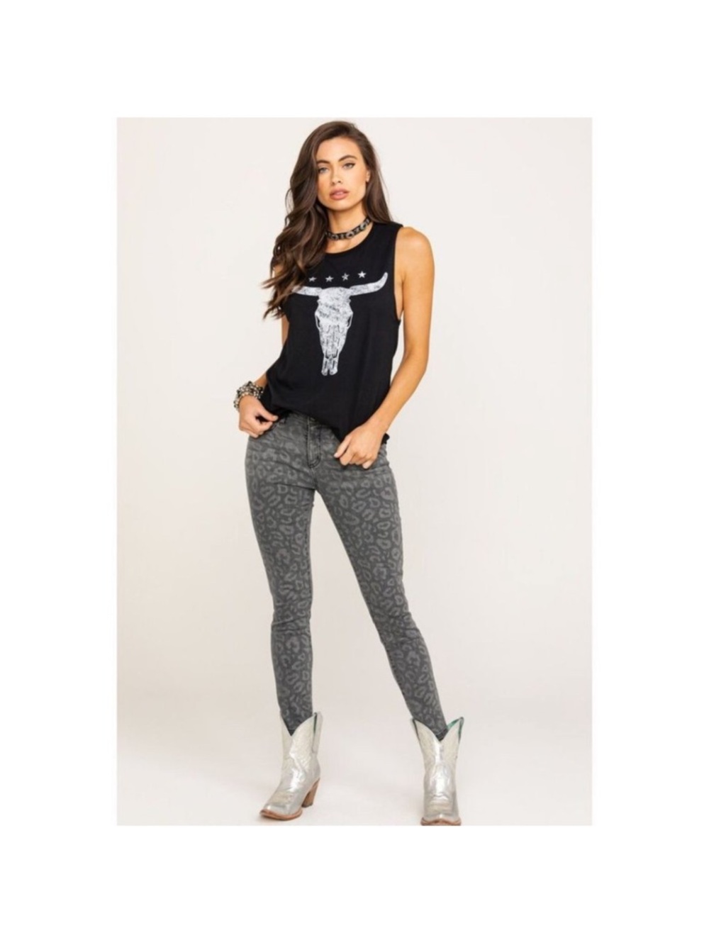 Miss Me Skinny Cargo Leopard Print Signature Rise Jeans